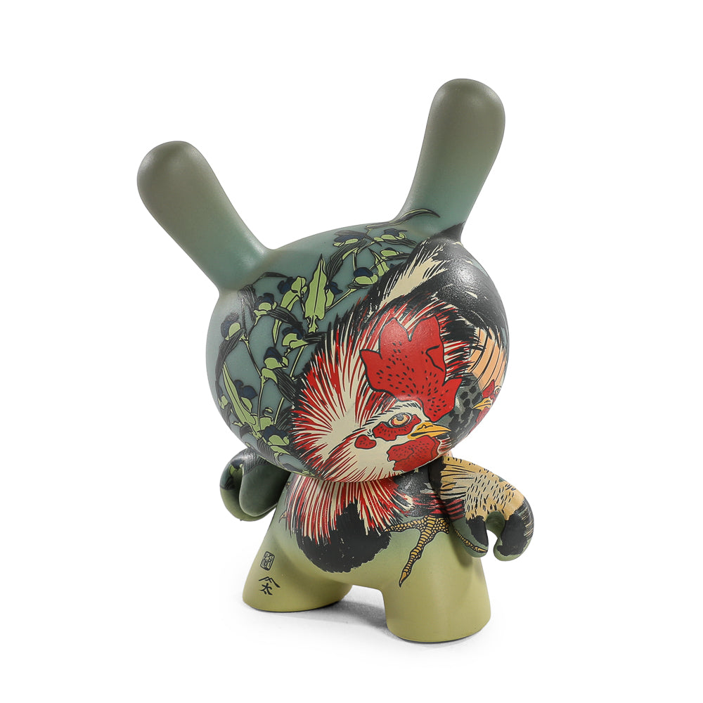 The Met 3" Showpiece Dunny Vinyl Art Figure - Rooster, Hen and Chicken with Spiderwort by Katsushika Hokusai (PRE-ORDER)