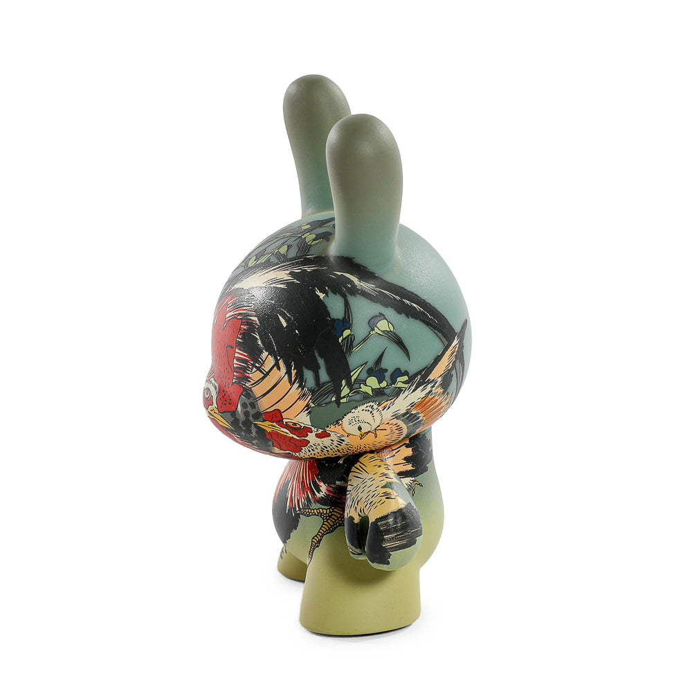 The Met 3" Showpiece Dunny Vinyl Art Figure - Rooster, Hen and Chicken with Spiderwort by Katsushika Hokusai (PRE-ORDER)
