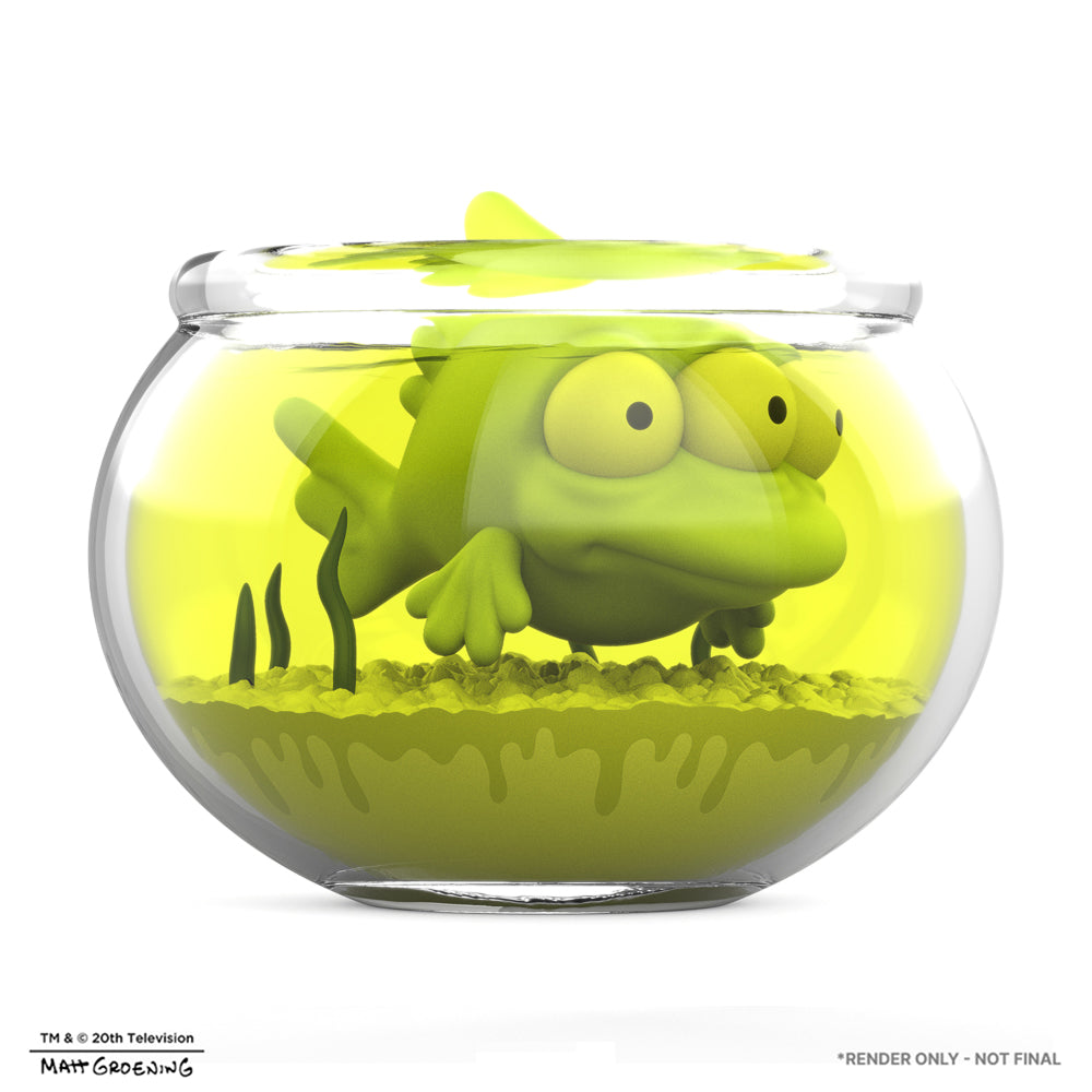 The Simpsons - Blinky in Fish Bowl 5.5” Glow-in-the-Dark Vinyl Art Figure (Radioactive Edition) - Kidrobot.com Exclusive (PRE-ORDER)