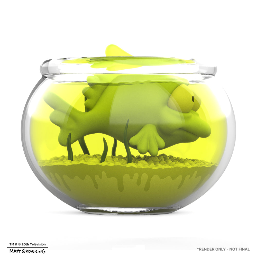 The Simpsons - Blinky in Fish Bowl 5.5” Glow-in-the-Dark Vinyl Art Figure (Radioactive Edition) - Kidrobot.com Exclusive (PRE-ORDER)