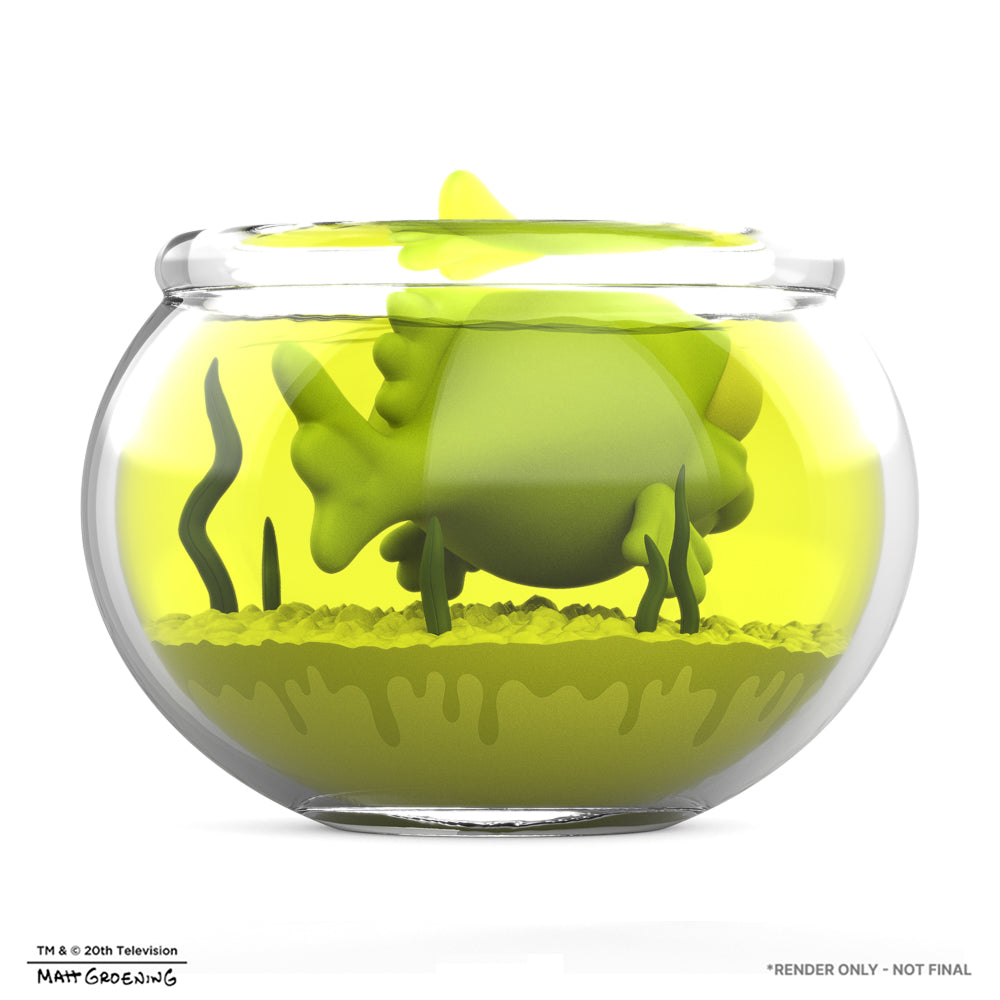 The Simpsons - Blinky in Fish Bowl 5.5” Glow-in-the-Dark Vinyl Art Figure (Radioactive Edition) - Kidrobot.com Exclusive (PRE-ORDER)