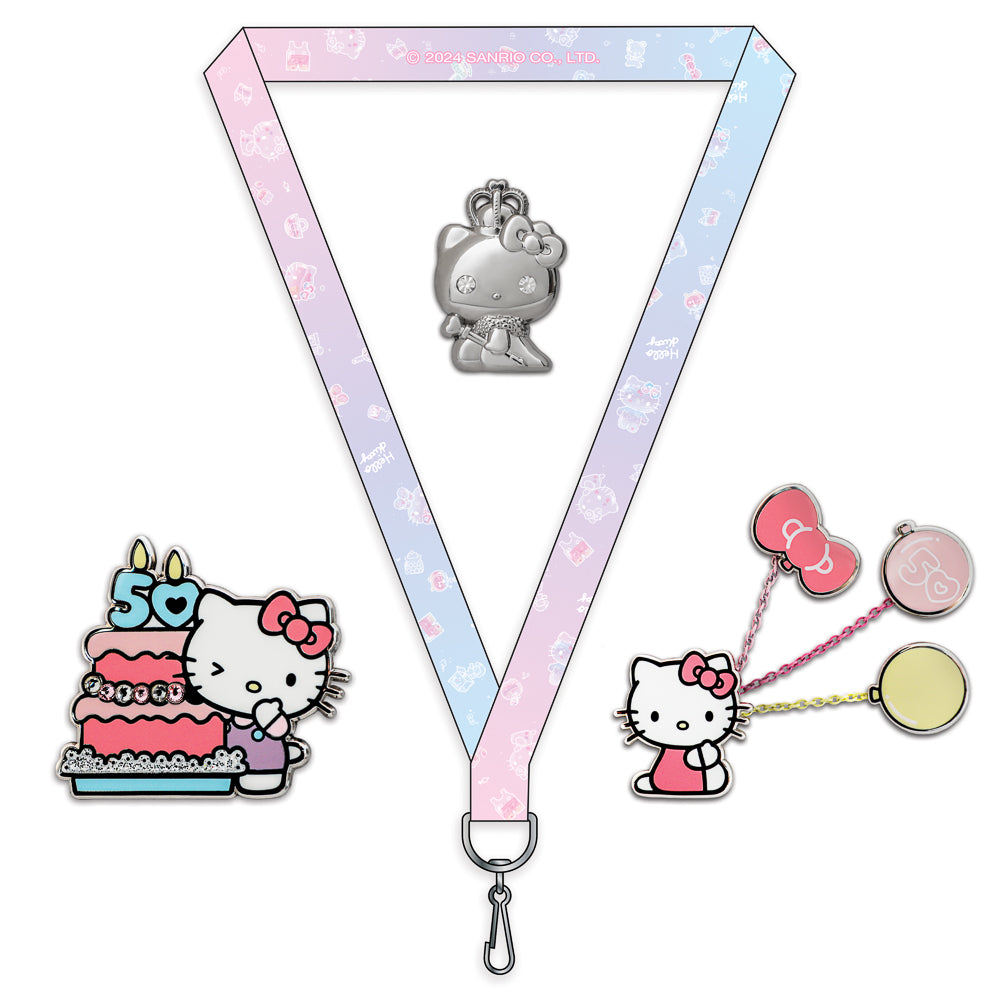 2024 CON EXCLUSIVE: Hello Kitty® 50th Anniversary Premium Pins & Lanyard Set (Limited Edition of 800)