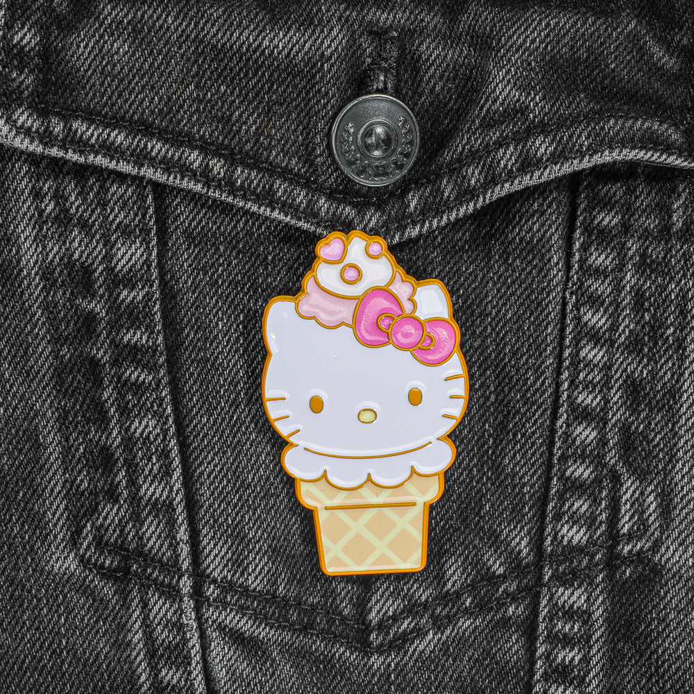 2025 CON EXCLUSIVE: Hello Kitty® Ice Cream Cone Pin - Vanilla with Strawberry Edition (Limited Edition of 300) (PRE-ORDER)