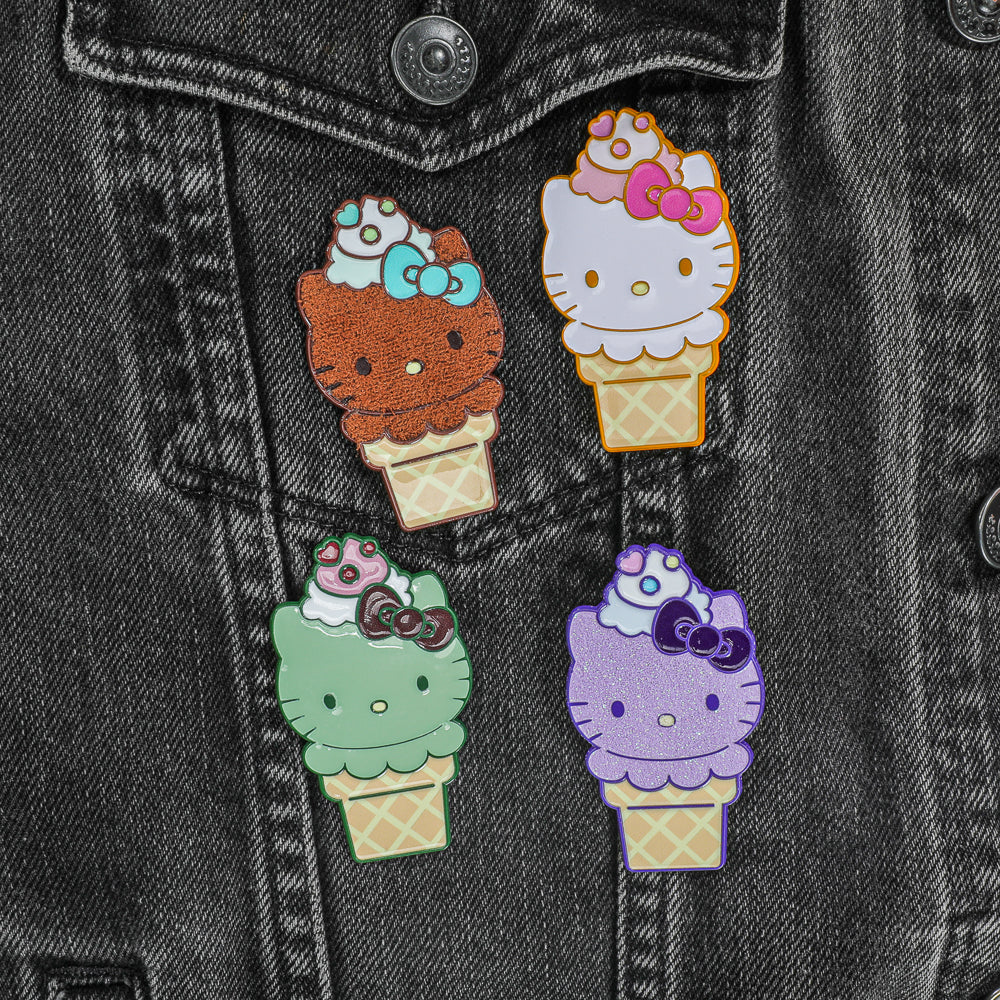 2025 CON EXCLUSIVE: Hello Kitty® Ice Cream Pin - Glow-in-the-Dark Matcha with Chocolate Edition (Limited Edition of 300) (PRE-ORDER)