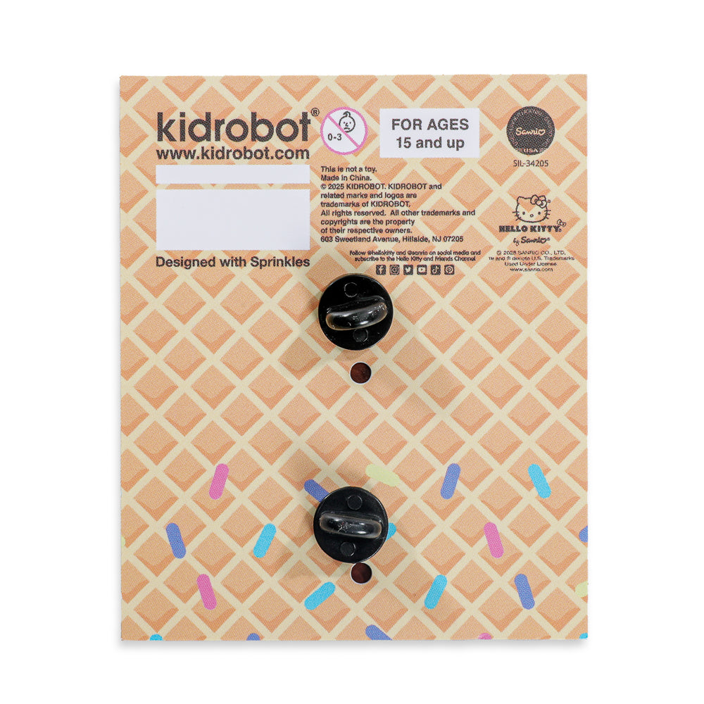 2025 CON EXCLUSIVE: Hello Kitty® Ice Cream Cone Art Figure & Pin Bundle - Flocked Chocolate with Mint Edition (Limited Edition)