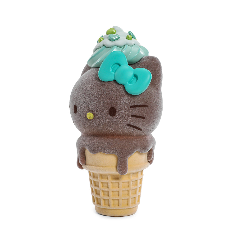 2025 CON EXCLUSIVE: Hello Kitty® Ice Cream Cone Art Figure & Pin Bundle - Flocked Chocolate with Mint Edition (Limited Edition)