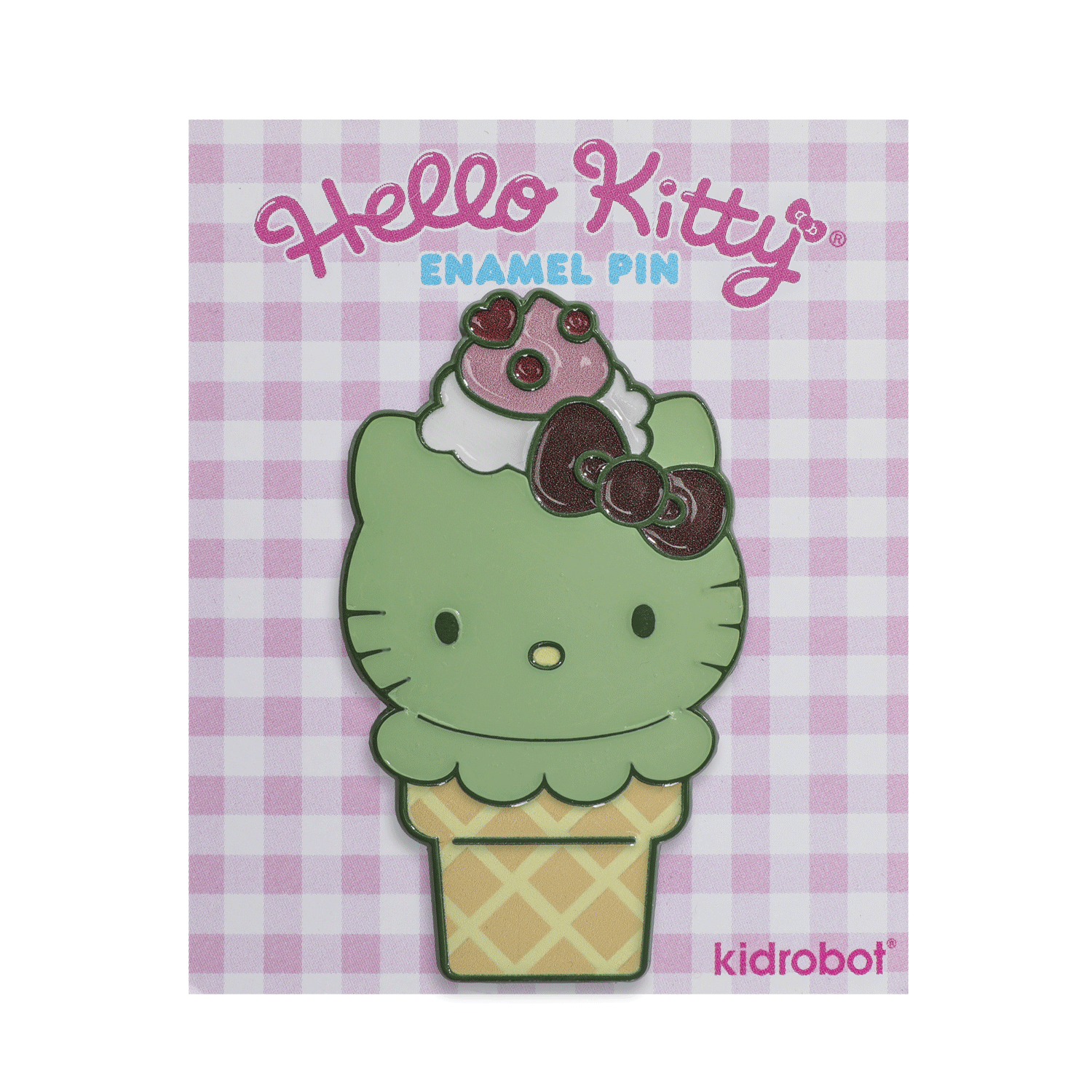 2025 CON EXCLUSIVE: Hello Kitty® Ice Cream Cone Art Figure & Pin Bundle - Glow-in-the-Dark Matcha with Chocolate Edition (Limited Edition)