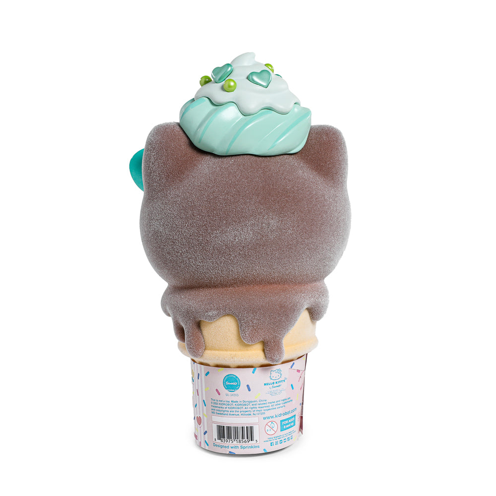 2025 CON EXCLUSIVE: Hello Kitty® Ice Cream Cone 6” Vinyl Art Figure – Flocked Chocolate with Mint Edition (Limited Edition of 500) (PRE-ORDER)
