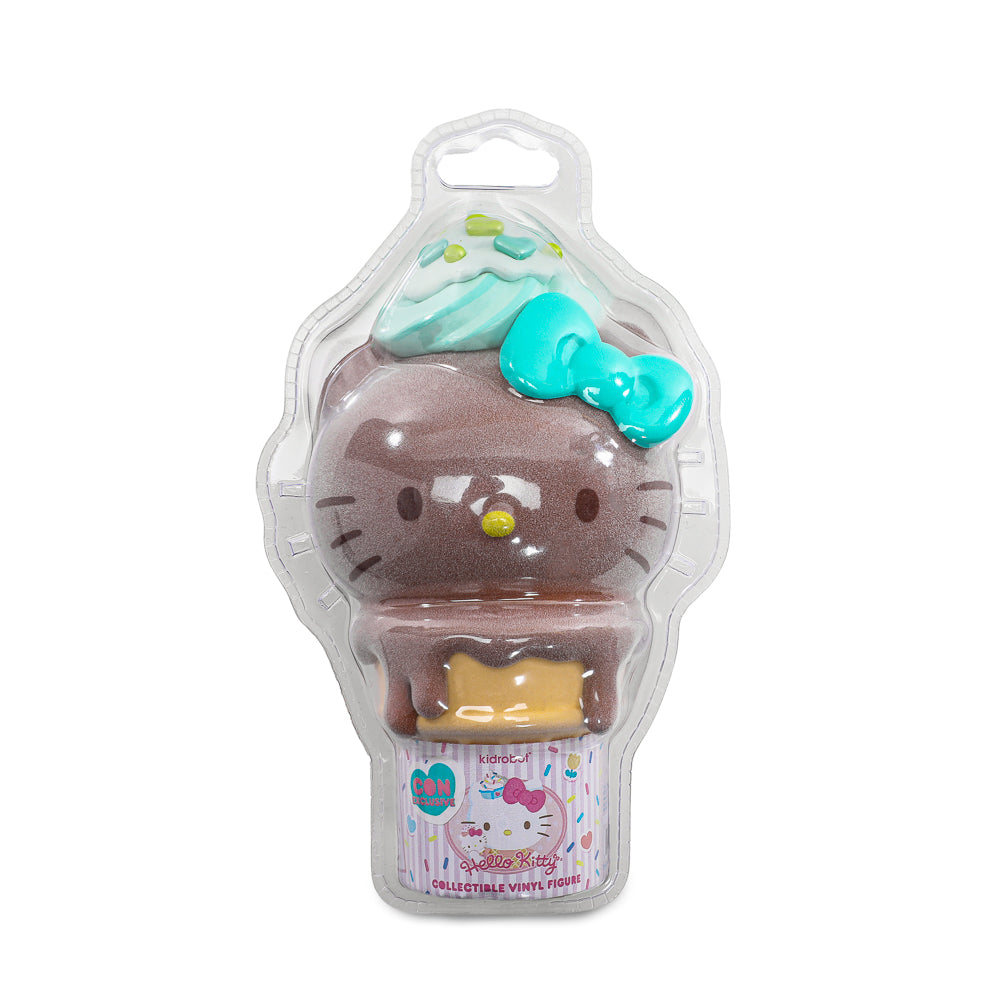 2025 CON EXCLUSIVE: Hello Kitty® Ice Cream Cone 6” Vinyl Art Figure – Flocked Chocolate with Mint Edition (Limited Edition of 500) (PRE-ORDER)