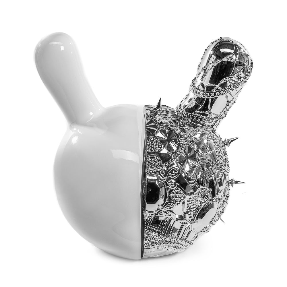 20th Anniversary Dunny Head 12" Art Figure - "Crown Jewels" by Tristan Eaton - White & Silver Edition (Limited Edition of 300)