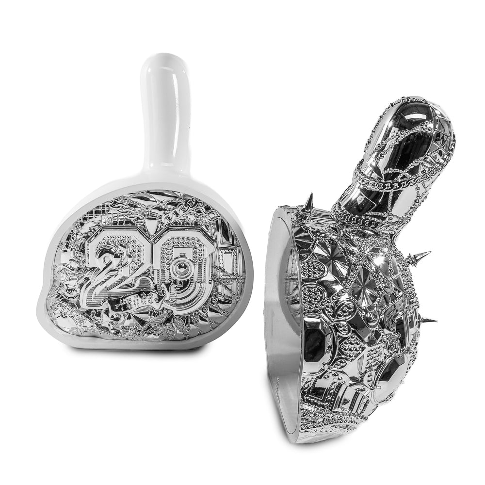 20th Anniversary Dunny Head 12" Art Figure - "Crown Jewels" by Tristan Eaton - White & Silver Edition (Limited Edition of 300)