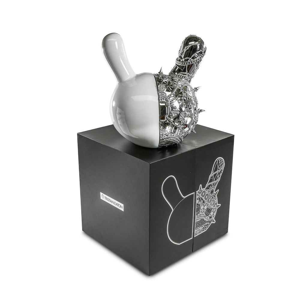 20th Anniversary Dunny Head 12" Art Figure - "Crown Jewels" by Tristan Eaton - White & Silver Edition (Limited Edition of 300)