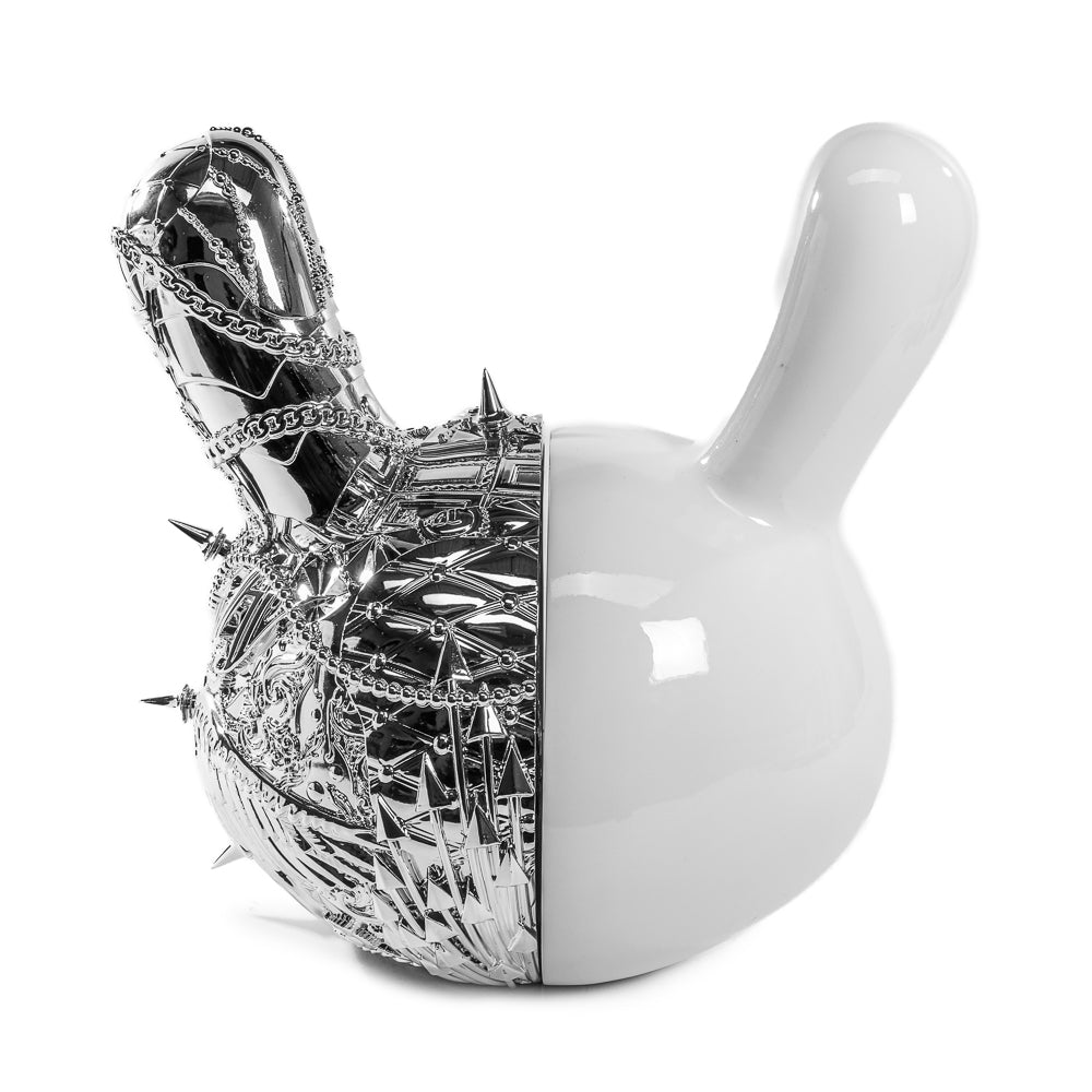 20th Anniversary Dunny Head 12" Art Figure - "Crown Jewels" by Tristan Eaton - White & Silver Edition (Limited Edition of 300)