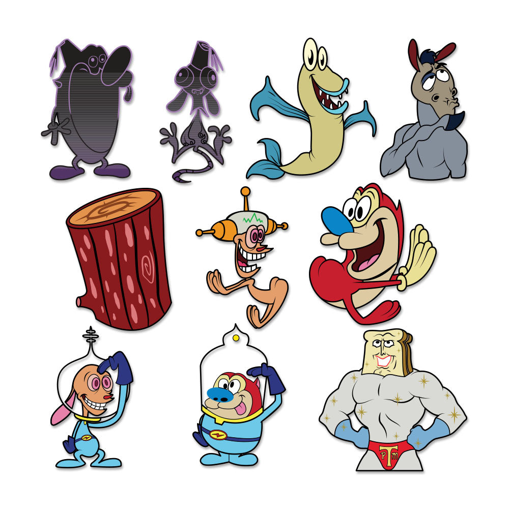 Ren & Stimpy 2" Enamel Pins by Kidrobot