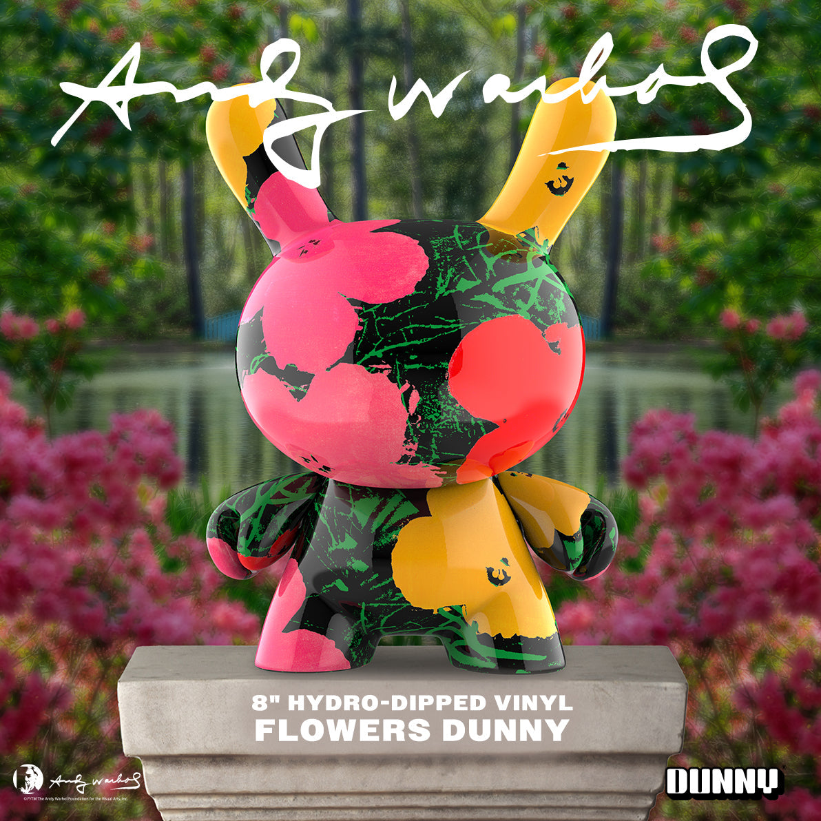 Andy Warhol 8” Masterpiece Flowers Hydro-Dipped Vinyl Dunny Art Figure (LIMITED EDITION) (PRE-ORDER)